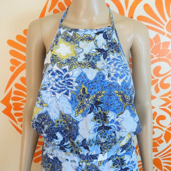 BB Dakota High Neck Backless Tropical Romper S - Picture 2 of 3